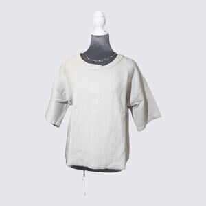 Ann Taylor Wool Blend Capelet Sweater XL Cream Crew Neck Minimalist